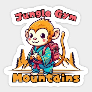 Hiking monkey Sticker